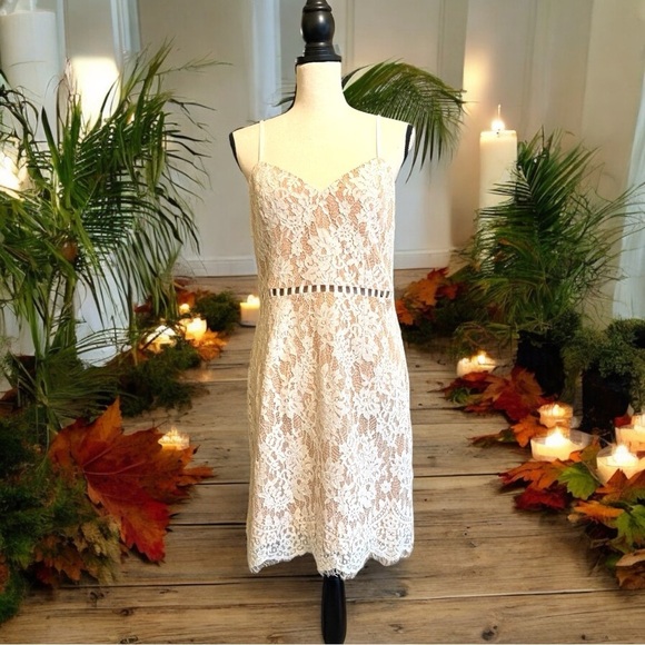 TOBI White Cream Lace Bodycon Dress - XL - Picture 1 of 15
